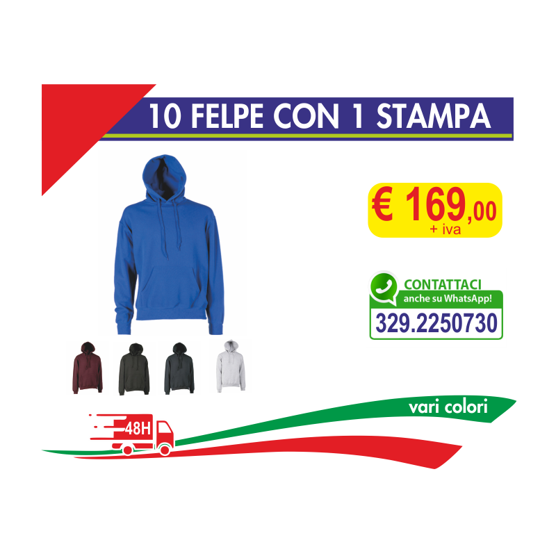 10 Felpe con 1 Stampa